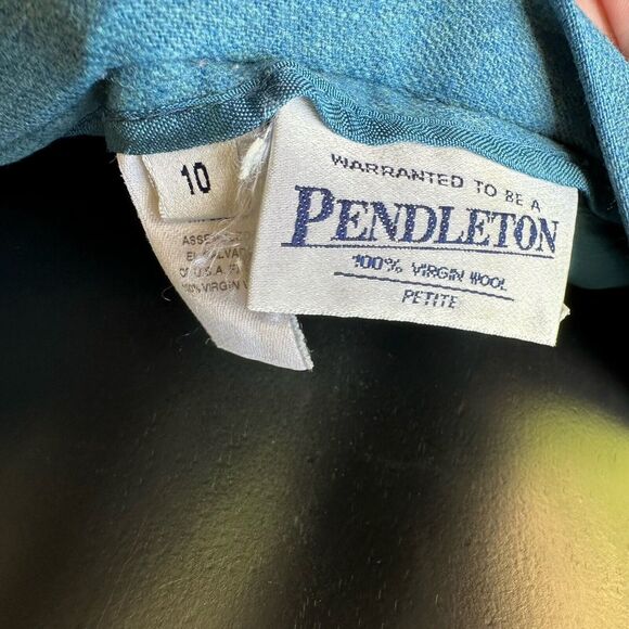 Vintage Pendleton Wool Petite Pants Size 10 Classics 100% Virgin‎ Wool Blue - Picture 5 of 5